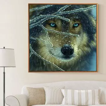 Diy Алмазная картина Волк Вышивка крестиком Круглая Алмазная мозаика Рукоделие Ремесла Полный алмаз 30x30