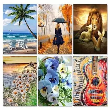 DIY Алмазная картина Волшебные маленькие животные Набор для вышивки крестом Мозаика Искусство Алмазная картина Полный круг/Квадратный алмаз Украшение дома Round 20x30cm