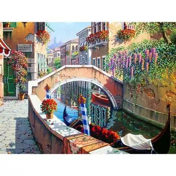 Diy Алмазная картина Вышивка Дом мечты Галька Круглая дрель со стразами Наклеенная полная вышивка крестом 20X30CM