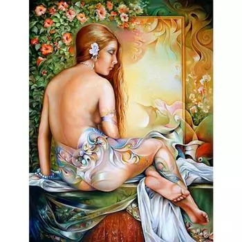 DIY Алмазная картина Вышивка крестом Полный стразы Алмазная вышивка Красота Цветы 20X30CM