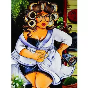 DIY Алмазная картина Вышивка Леди Вышивка крестом Полный алмазный пейзаж Стразы Украшение дома 20X30CM
