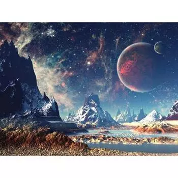 DIY Алмазная картина Живописная Луна Вышивка Распродажа Ночная картинка Стразы Алмазная мозаика Домашний декор 20X30CM
