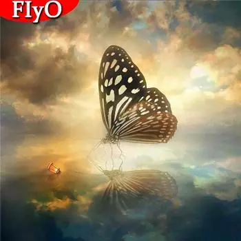 DIY Алмазная картина Животные Картины Стразы Полная квадратная/круглая Алмазная вышивка Бабочка Мозаика Декорация Full Round 30x30CM