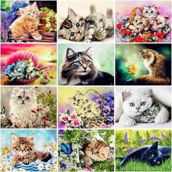 DIY Алмазная картина Животные Вышивка крестом Полный круглый дрель Алмазная вышивка Полный комплект Домашний декор Full Round 20x25CM