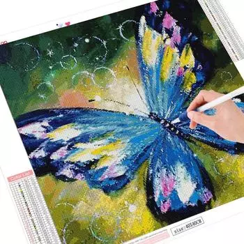 DIY Алмазная картина животных Алмазная художественная вышивка Бабочка Мозаика ручной работы Украшение дома 20X30CM