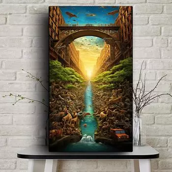 DIY Алмазная картина Животный мир Набор для вышивки крестом Мозаика Искусство Алмазная картина Полный круг/Квадратный алмаз Украшение дома Round 30x80cm