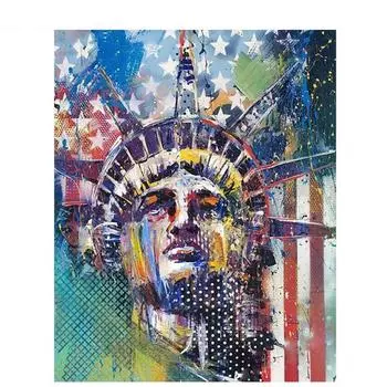 DIY Алмазная мозаика Пейзаж Рукоделие Полный квадрат Алмазная картина Статуя Свободы Вышивка крестом 20X30CM