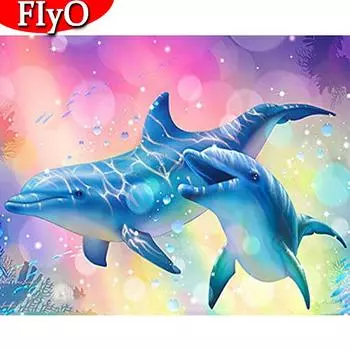 DIY Алмазная мозаика животное 5D Алмазная вышивка Кит изображение горный хрусталь вышивка крестом украшение дома Full Round (20X30CM)