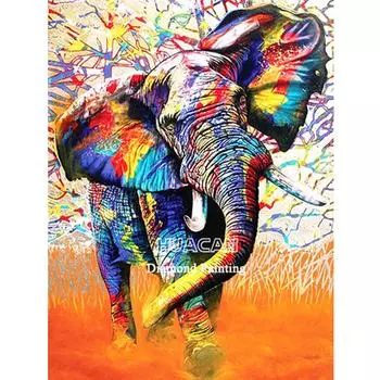 DIY Алмазная вышивка 5D Слон Полный Алмазная картина Животное Украшение дома Мозаика Ручная работа 20X30CM