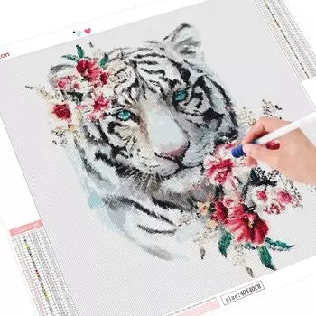 DIY Алмазная вышивка 5d Тигр Полный квадратный/круглый Алмазная картина Животное Украшение дома Full Round 30X30CM