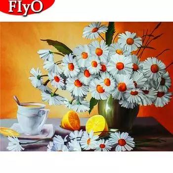 DIY Алмазная вышивка цветы картина стразами алмазная живопись полная квадратная ромашка вышивка крестиком украшение дома Full Round 20X30CM