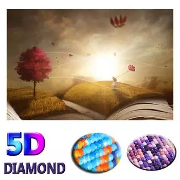 DIY Алмазная вышивка КНИГА Полная алмазная картина Солнечный пейзаж Вышивка крестом 20X30CM