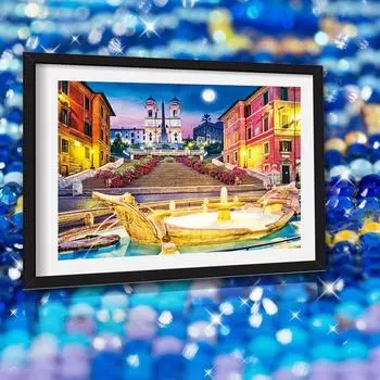 DIY Алмазная вышивка Красивый сад Алмазная картина Вышивка крестом Стразы Мозаика Украшение 20X30CM