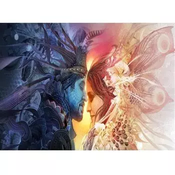 DIY Алмазная вышивка Крестом Картина «Бог рассвета и заката» Алмазная картина Домашнее украшение 20X30CM