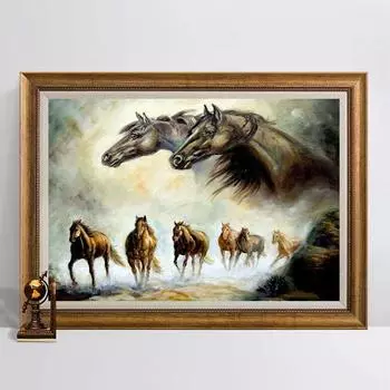 DIY Алмазная вышивка Лошадь Горный хрусталь Картины Полный набор Алмазная картина Животные Бусины Кристалл Искусство 20X30CM