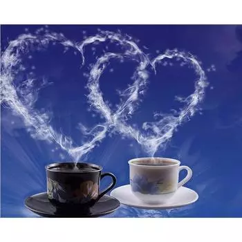 DIY Алмазная вышивка Любовь кофе Полный круглый алмаз картина вышивка крестом 20X30CM