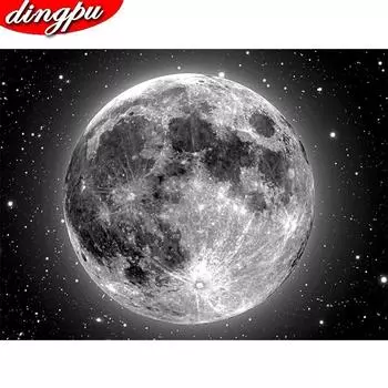 DIY Алмазная вышивка Пейзаж Прибытие Картина Луна Украшение дома 20X30CM