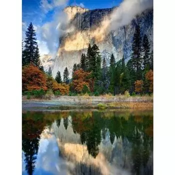DIY Алмазная вышивка Пейзаж Водопад Гора Алмазная картина Полный мозаичный подарок 20X30CM