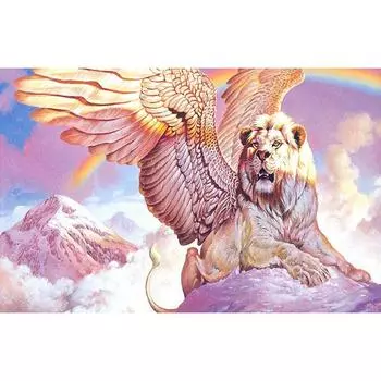 DIY Алмазная вышивка Прекрасный Летающий Лев Алмазная картина Картина Алмазная мозаика Вышивка крестом Декор Подарки 20X30CM