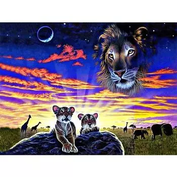 DIY Алмазная вышивка Прерийные животные Полный круглый алмаз Картина Вышивка крестом 20X30CM