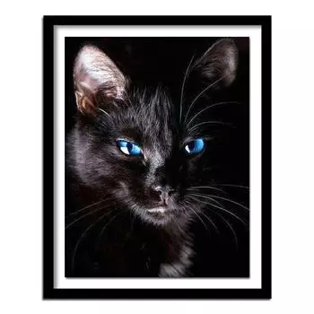 Diy Алмазная вышивка Рождественский таинственный черный кот Полный алмазная живопись Вышивка крестом Декор 20X30CM