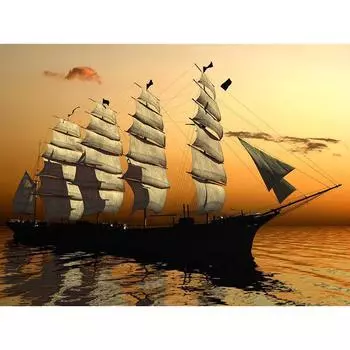 DIY Алмазная вышивка Водная лодка Полный дрель Алмазная картина Вышивка крестом Фотографии Стразы 20X30CM