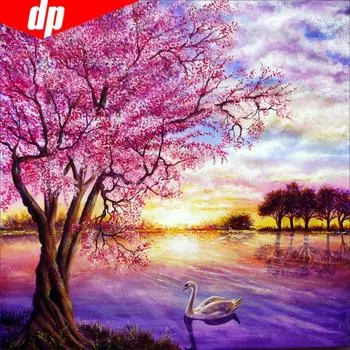 DIY Алмазная вышивка Живописная Алмазная картина Полный круглый Алмазная мозаика Вышивка крестом 30x30CM