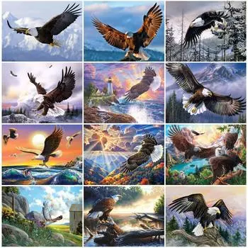 DIY Алмазная вышивка животное 5D наборы алмазов для рисования Орел вышивка крестиком вышивка бисером стразы искусство Настенный декор Full Round 20x25CM