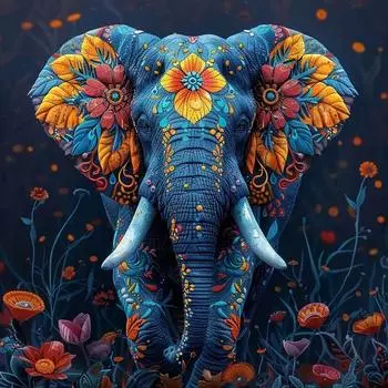 DIY Алмазная вышивка животное слон полный комплект мозаика цветок полный комплект искусство подарок декоративные картины Full Round 20x20CM