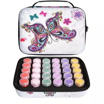 DIY алмазная живопись 30 слотов фиолетовая бабочка набор аксессуаров для алмазной живописи для алмазного искусства горный хрусталь ювелирные бусины органайзер и хранение