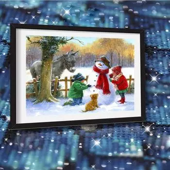 DIY алмазная живопись 5d полная квадратная дрель сделать снеговика Алмазная вышивка крестиком детский рождественский подарок мозаика ремесленные наборы для домашнего декора Full Round (20X30CM)