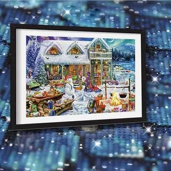 DIY алмазная живопись 5d Рождественская вечеринка полная квадратная алмазная вышивка крестиком Рождественский подарок мозаика рукоделие рукоделие наборы домашнего декора Full Round (20X30CM)