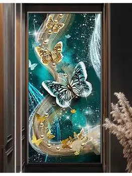 DIY алмазная живопись бабочка вышивка крестиком полная алмазная вышивка 5d мозаичные значки горный хрусталь картины золотые абстрактные A612 Full Round 20x40CM