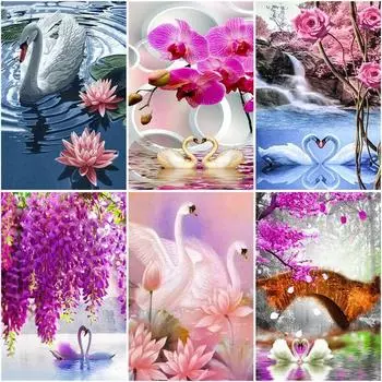 DIY алмазная живопись цветок алмазная живопись Алмазная вышивка полный комплект горный хрусталь мозаика подарок украшение дома картина Full Round 20x25CM