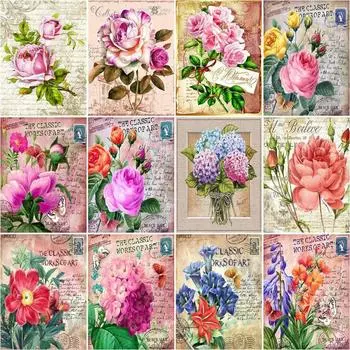 DIY алмазная живопись цветок комплект алмазная живопись вышивка ремесло горный хрусталь мозаика подарок домашний декор ремесленный комплект Full Round 20x25CM