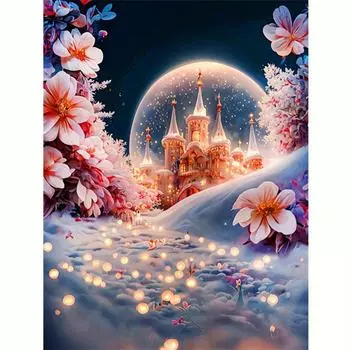 DIY алмазная живопись цветок луна вышивка крестиком пейзаж ручная работа картина из горного хрусталя для домашнего декора 30x40 см/12x16 дюймов 30x40cm NO Frame