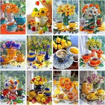 DIY алмазная живопись цветы алмазная живопись вышивка ремесло горный хрусталь мозаика подарочные украшения для дома Full Round 20x25CM