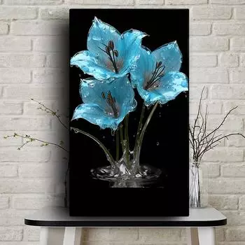 DIY алмазная живопись цветы, растущие в воде, набор для вышивки крестом, мозаика, алмазная живопись, полный круг/квадратный алмаз, украшение для дома Round 30x60cm