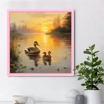 DIY алмазная живопись детская утка плавание набор крестиков мозаика искусство алмазная живопись полный круг/квадратный алмаз украшение дома Round 25x25cm
