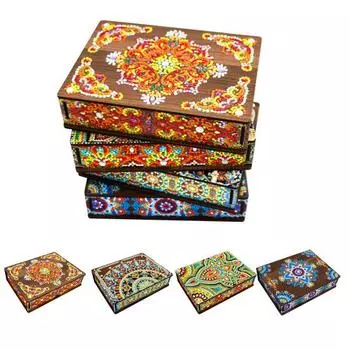 DIY алмазная живопись коробка для хранения комплект сверкающая пылезащитная вышивка крестом деревянная коробка A