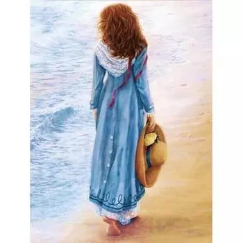 DIY алмазная живопись красивая девушка на море горный хрусталь ручная работа рукоделие вышивка крестиком домашний декор 20X30CM