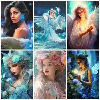 DIY алмазная живопись красивая женщина комплект для вышивки крестом мозаика искусство алмазная живопись полный круг/квадратный алмаз украшение дома Round 20x30cm