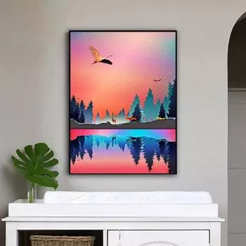 DIY алмазная живопись красивое звездное небо набор для вышивки крестом мозаика искусство алмазная живопись полный круг/квадратный алмаз украшение дома Round 30x40cm