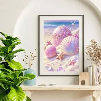 DIY алмазная живопись красивые ракушки комплект для вышивки крестом мозаика искусство алмазная живопись полный круг/квадратный алмаз украшение дома Round 30x40cm