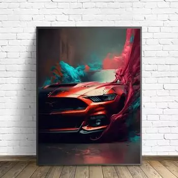 DIY алмазная живопись красный автомобиль комплект для вышивки крестом мозаика искусство алмазная живопись полный круг/квадратный алмаз украшение дома Round 20x30cm