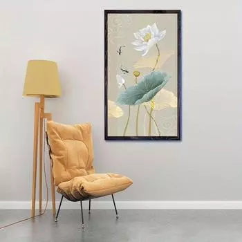 DIY алмазная живопись лист лотоса комплект для вышивки крестом лотоса мозаика искусство алмазная живопись полный круг/квадратный алмаз украшение дома Round 30x60cm