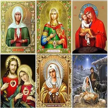 DIY алмазная живопись Мария Алмазная вышивка Религия вышивка крестиком горный хрусталь полная круглая дрель из смолы искусство домашний декор подарок Full Round 15x20CM