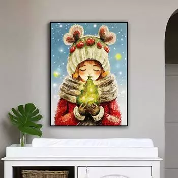 DIY алмазная живопись милая девушка набор для вышивки крестом мозаика искусство алмазная живопись полный круг/квадратный алмаз украшение дома Round 30x40cm