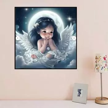 DIY алмазная живопись милая маленькая девочка набор для вышивки крестом мозаика искусство алмазная живопись полный круг/квадратный алмаз украшение дома Round 25x25cm