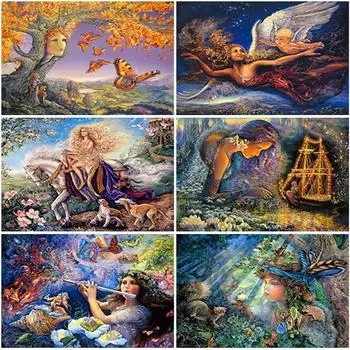 DIY алмазная живопись мультфильм эльф Алмазная вышивка полная квадратная круглая 5D алмазная живопись вышивка крестом портрет украшение дома Full Round 20X30CM красный